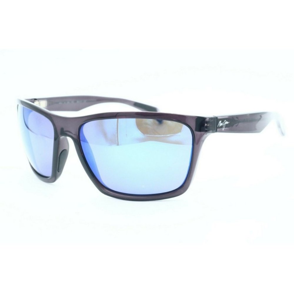 Maui Jim Makoa MJ 804-14G Wrap Dark Gray Polarized Sunglasses Blue Lens …